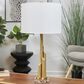 Maple and Jade Tiered Pillar Table Lamp in Gold and Clear, , large