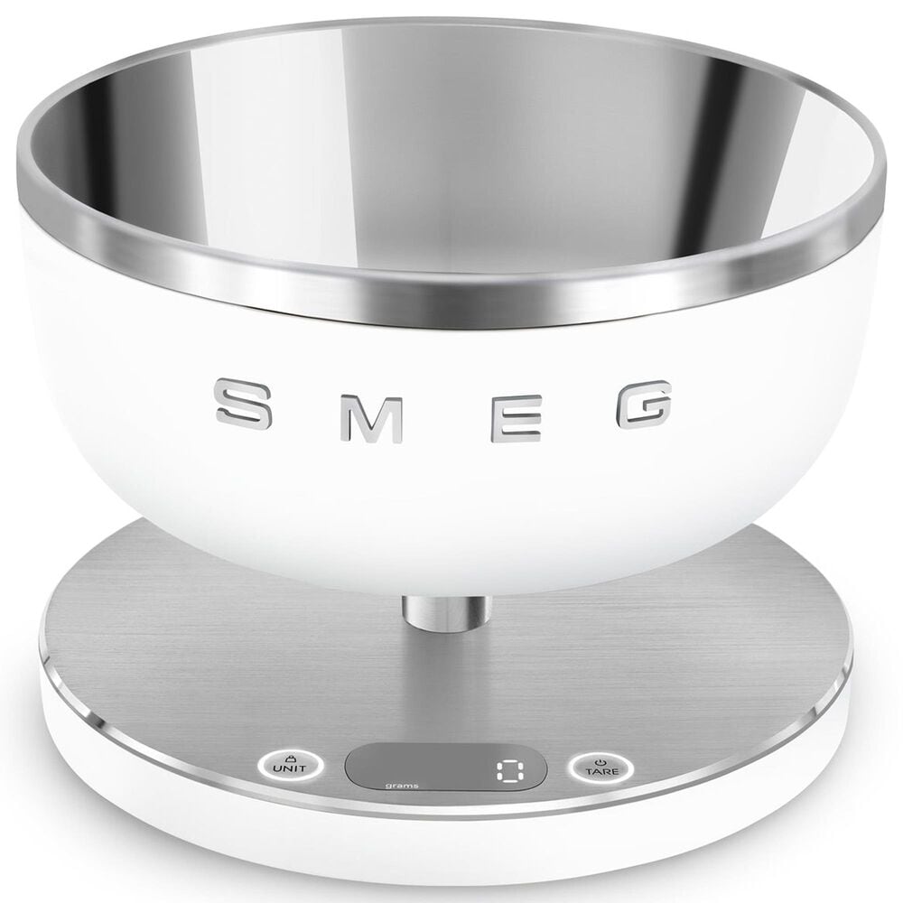 SMEG Collezione Kitchen Scale in White and Polished Chrome, , large
