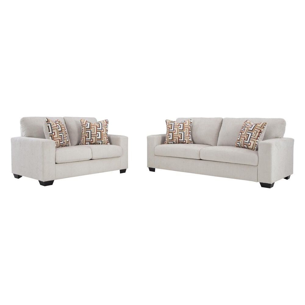 Ashley Aviemore Stationary Sofa and Loveseat Set in Stone, , large