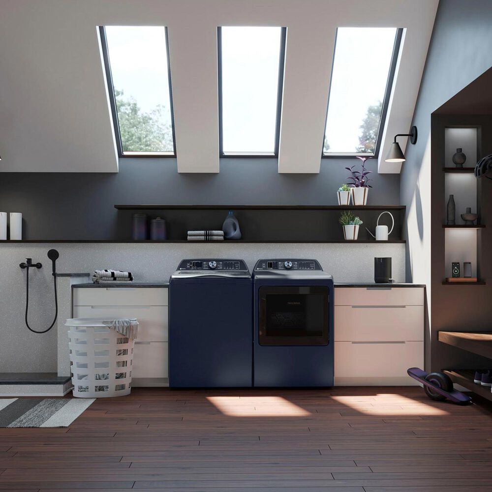 GE Profile 7.3 Cu. Ft. Smart Electric Dryer with Fabric Refresh in Sapphire Blue, , large