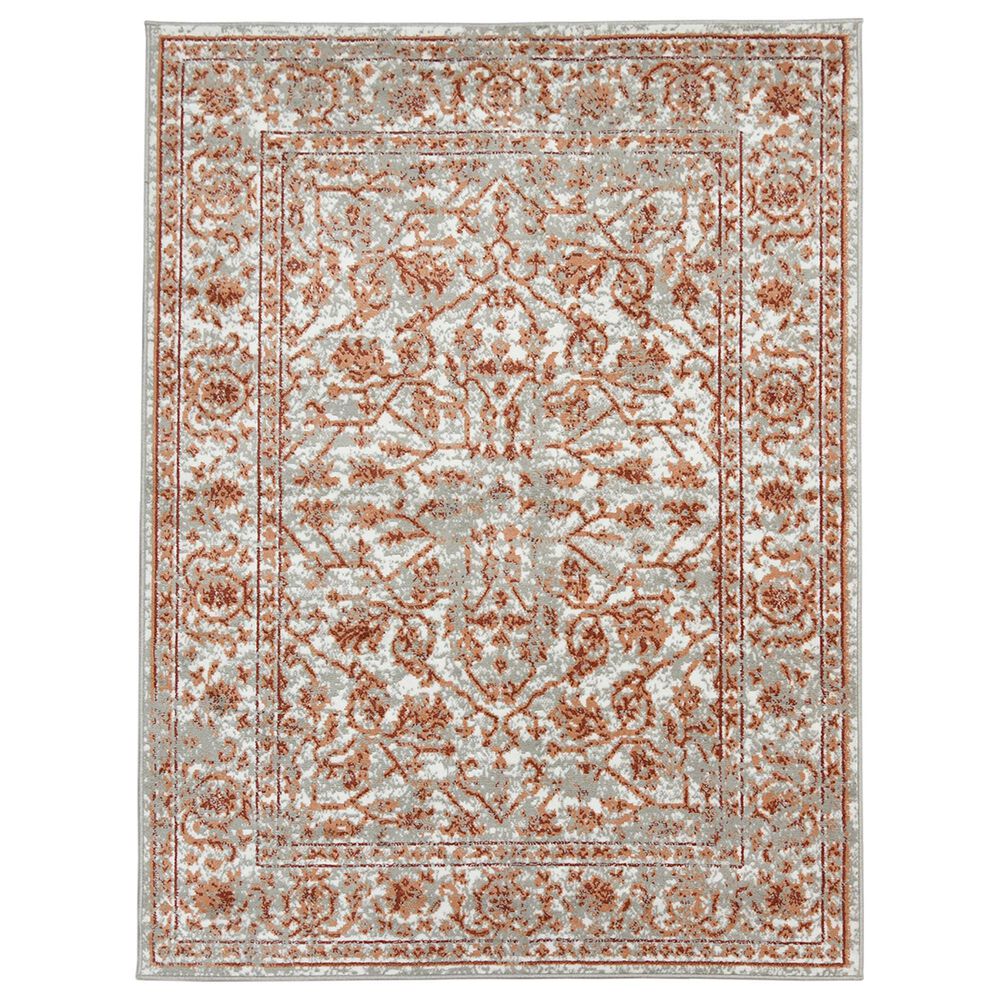 Amer Rugs Alpine 1"10" x 2"11" Orange and Gray Area Rug, , large