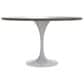 Leisuremod LeisureMod Verve Collection 48 Round Dining Table, White Base with Dark Maple MDF Top, , large