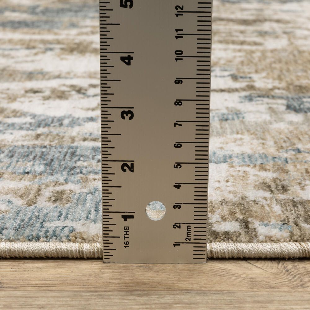 Oriental Weavers Echo Abstract Beige and Blue 6&#39;7&quot; x 9&#39;6&quot; Area Rug, , large