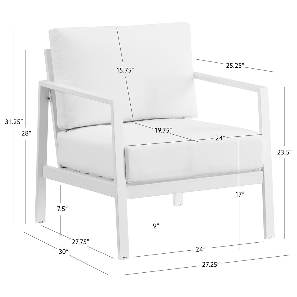 Linon Home Decor Holland Patio Armchair in White, , large