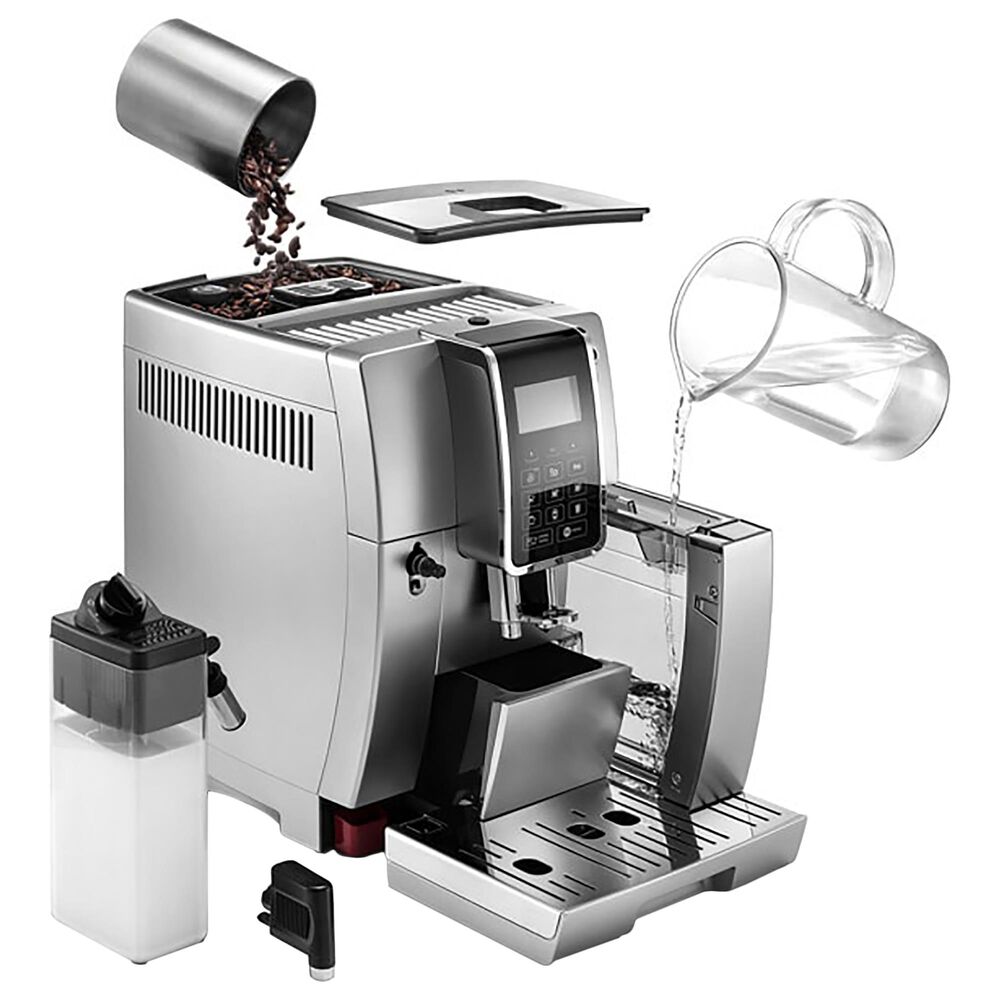 Delonghi Dinamica Automatic Coffee And Espresso Machine With Lattecrema In Silver Nebraska Furniture Mart