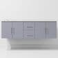 Lexora Home Geneva 60" Double Bathroom Vanity in Dark Grey with 2 cm White Carrara Marble Top and Rectangular Sinks, , large