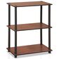 HOMLUX 3-Tier Compact Open Storage Bookshelf in Dark Cherry and Black, , large