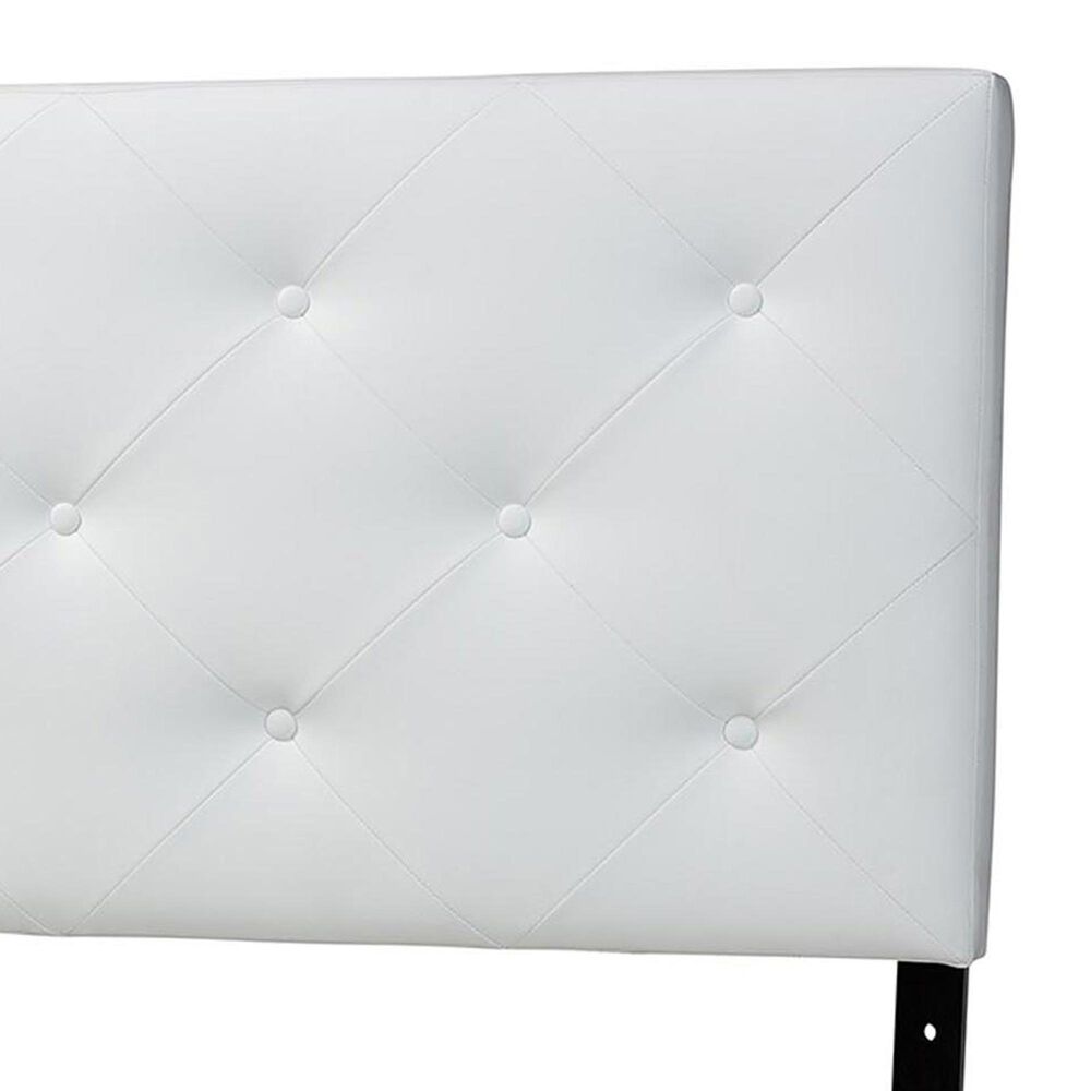 Baxton Studio Baltimore Full Upholstered Panel Headboard in White, , large