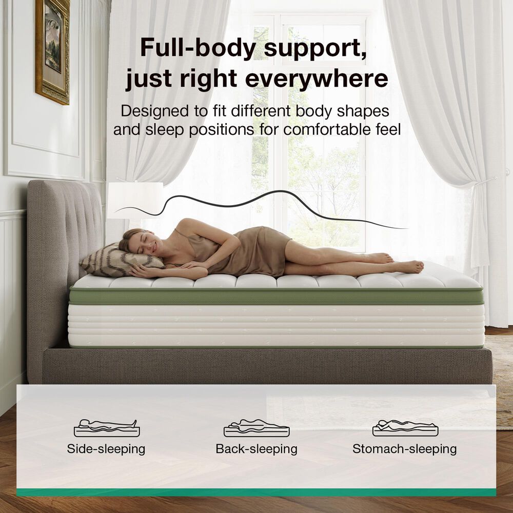 Novilla Grove 10" Medium Hybrid King Mattress in a Box, , large