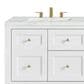 James Martin Vanities Breckenridge 60" Double Bathroom Vanity in Bright White with 3 cm Ethereal Noctis Quartz Top and Rectangular Sinks, , large