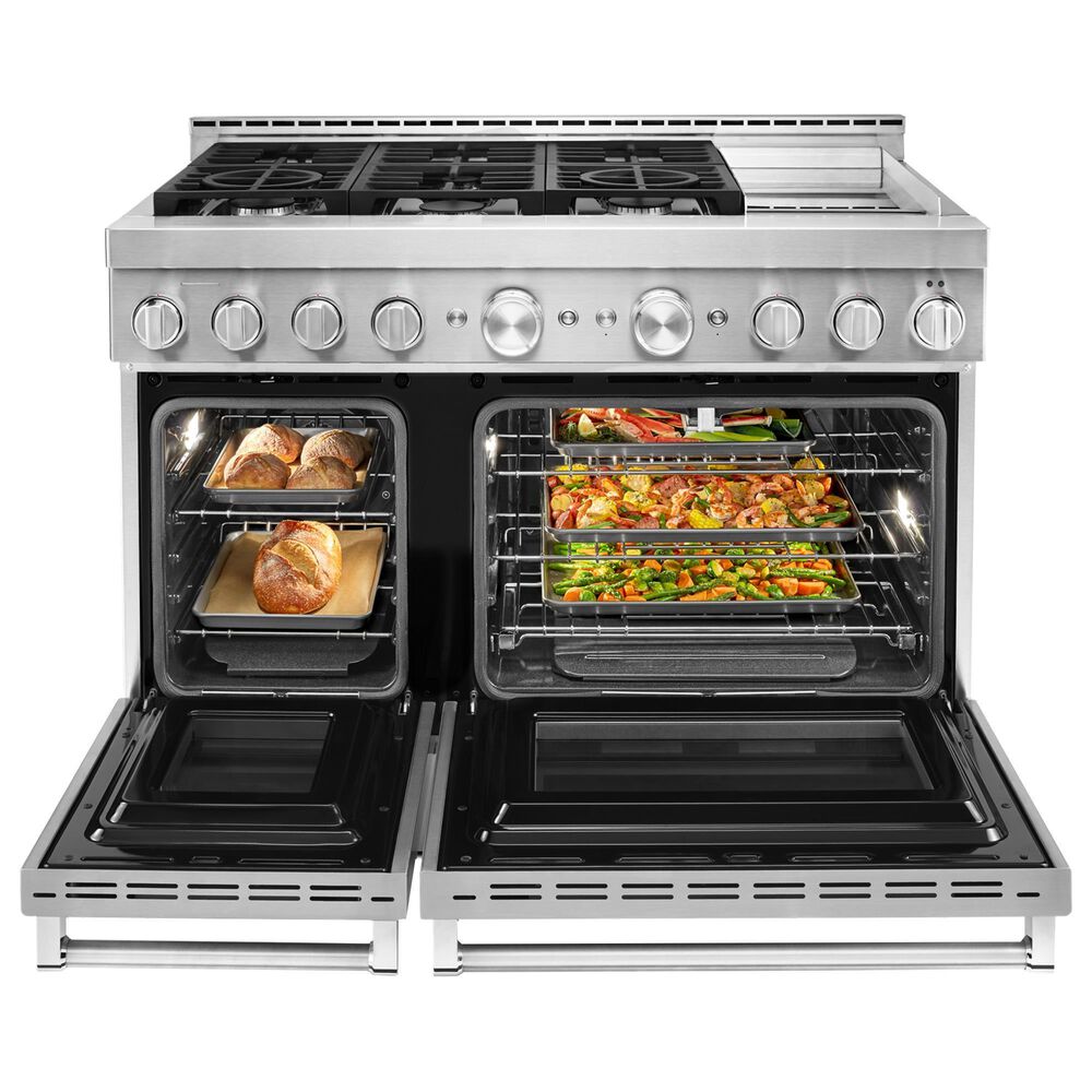 KitchenAid 6.3 Cu. Ft. Freestanding Gas Range with Griddle in Stainless Steel, , large