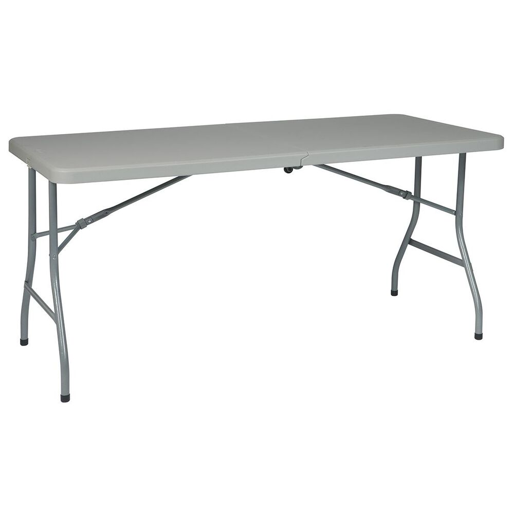 OSP Home 5" Folding Multi-Purpose Table with Wheels in Light Grey, , large