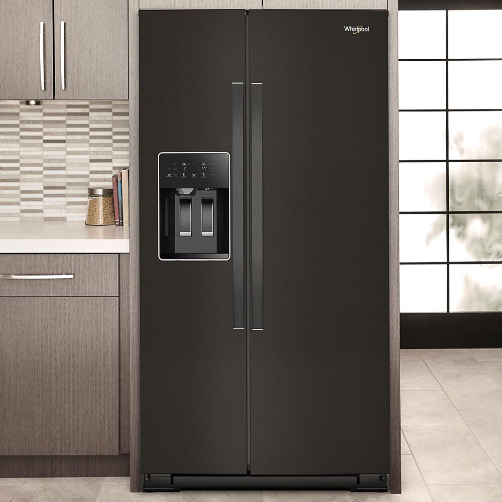Whirlpool 20.85 Cu. Ft. Counter Depth Freestanding Side by Side Refrigerator in Black Stainless, , large
