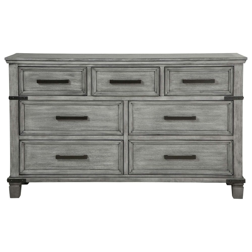 Ashley Russelyn 7 Drawer Dresser and Mirror in Gray, , large