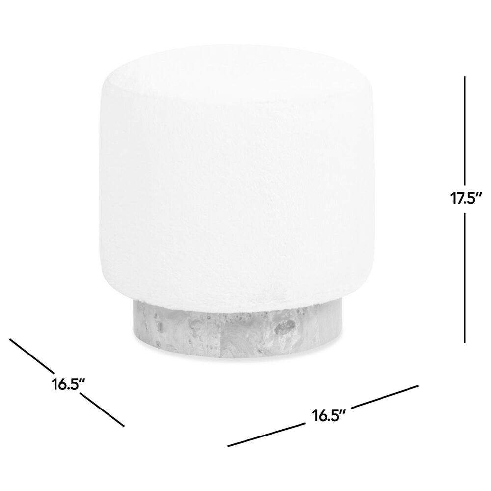 Jennifer Taylor Home Tilly Pouf in Cottontail White, , large