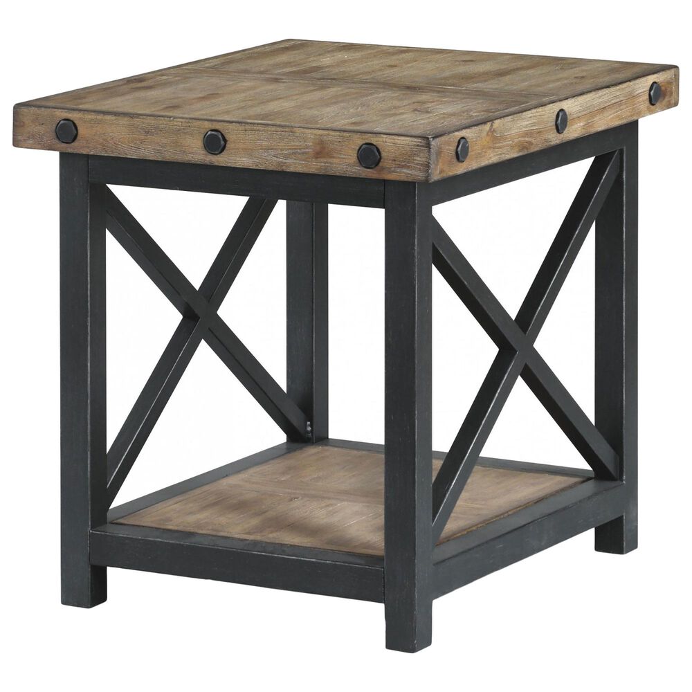 Flexsteel Carpenter End Table in Rustic Light Brown, , large