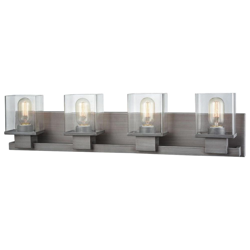 Stein World Hotelier 4-Light Vanity In Weathered Zinc With Clear Glass, , large