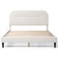 Furniture of America Gail Queen Upholstered Platform Bed with Rounded Headboard in White, , large
