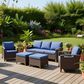 Sunwell Garden 5-Piece Patio Chat Set with Two Accent Chairs in Navy, , large