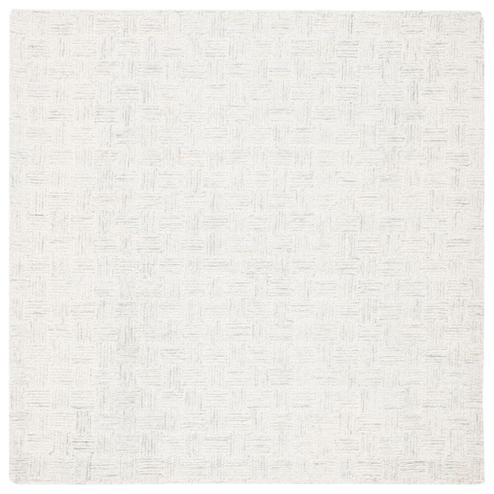 Safavieh Micro-Loop 5" Square Light Grey and Ivory Area Rug, , large