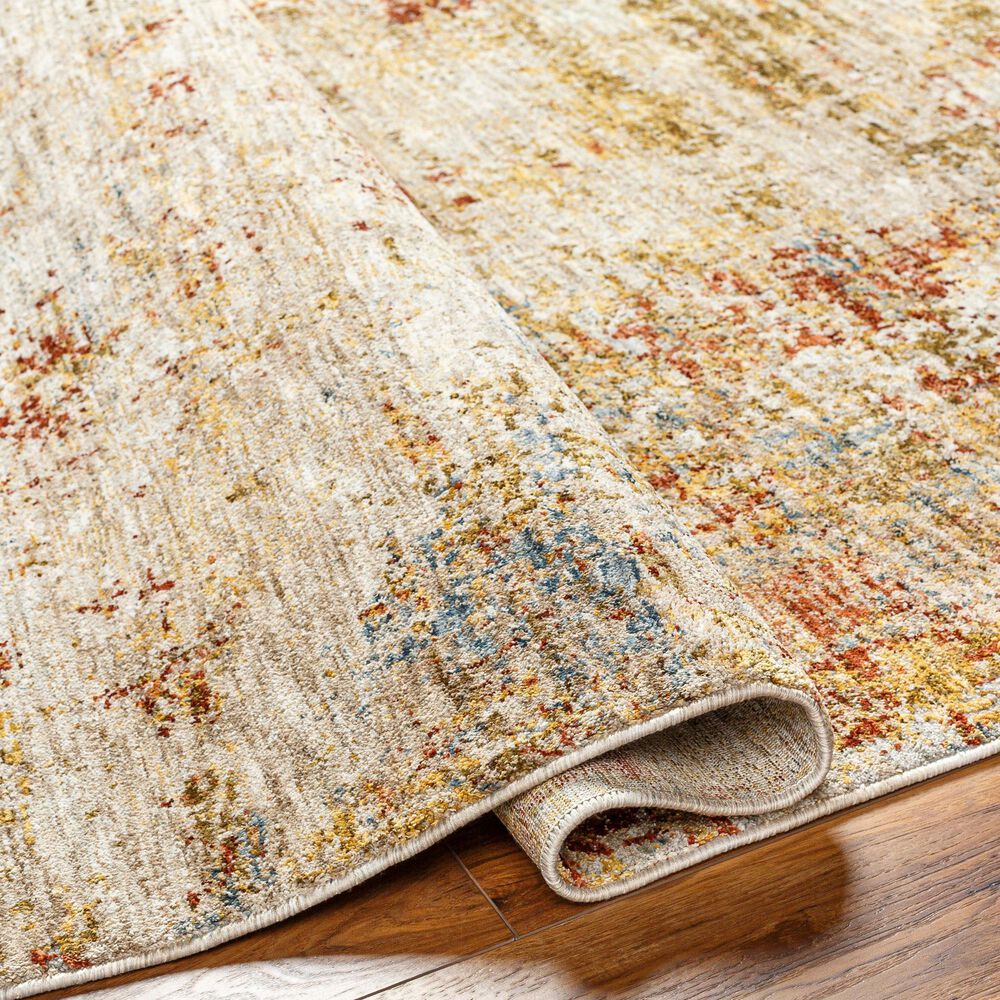 Surya Mona Lisa Abstract 10&#39; x 14&#39; Tan, Mustard, Olive, Sage, Brick Red, Dark Blue and Burgundy Area Rug, , large