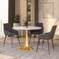 Leisuremod Leisuremod Bristol 35 round dining table Gold Base With White Top, , large