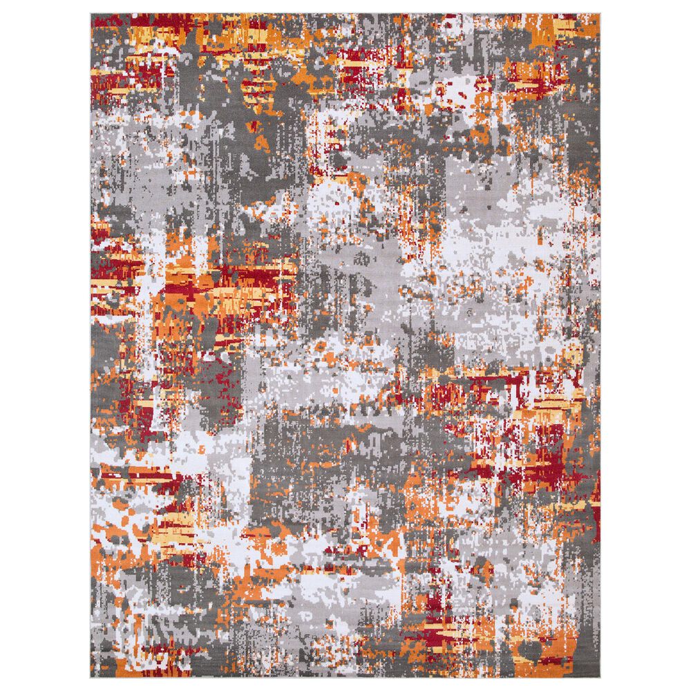 Surya Rafetus ETS-2305 7"10" x 10"2" Burnt Orange and Medium Gray Area Rug, , large