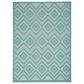 Nourison Versatile 9" x 12" Aqua and Teal Indoor/Outdoor Area Rug, , large