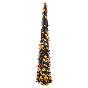 The Gerson Company 65" Pop-Up Tinsel Halloween Tree in Black, , large