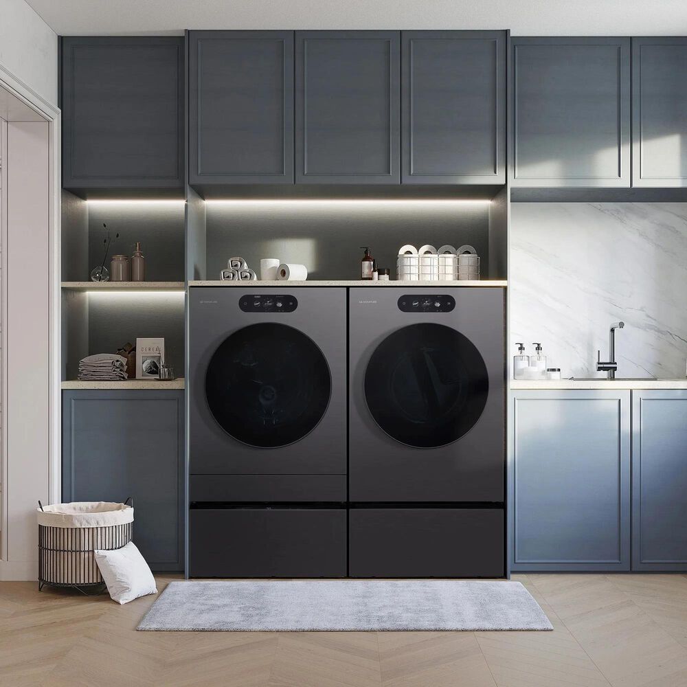 LG 9 Cu. Ft. Smart Front Load Gas Dryer in Brushed Black Steel, , large