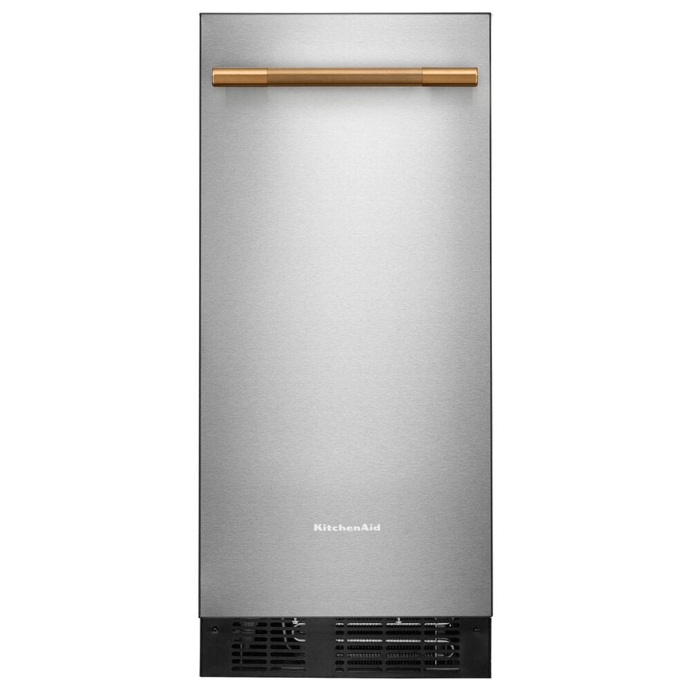 KitchenAid 15&#39;&#39; Automatic Ice Maker with Drain Pump in PrintShield Stainless, , large