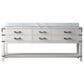 Lexora Home Norwalk 80" Double Bathroom Vanity in White Oak with White Carrara Marble Top and Rectangle Sink, , large