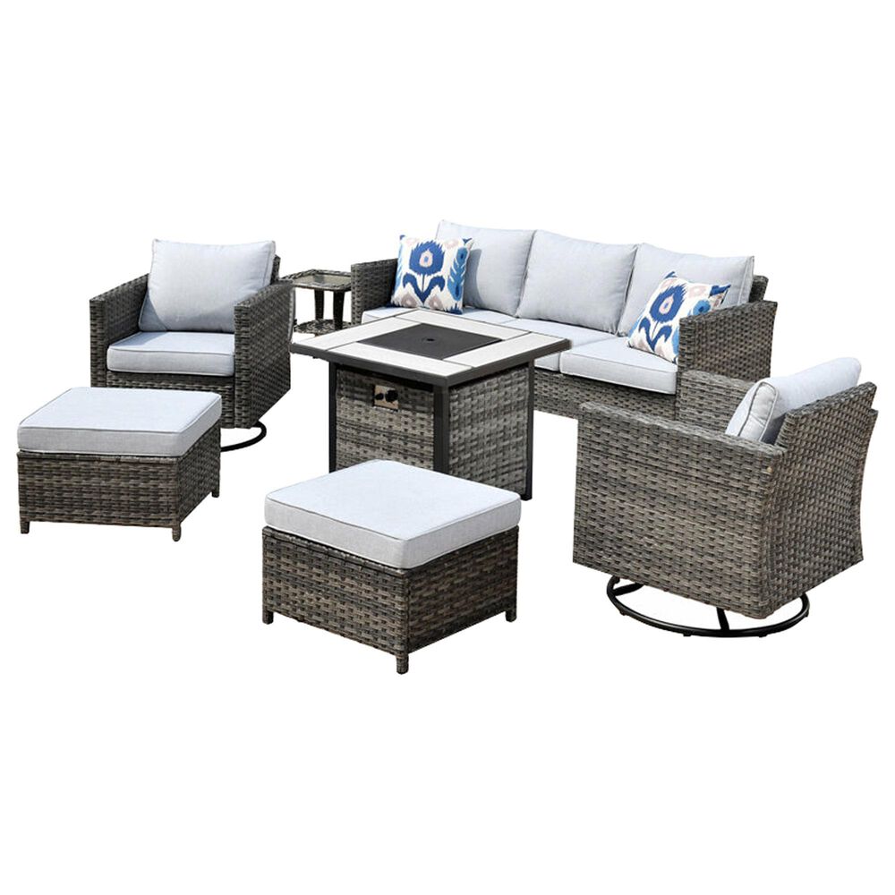 HOMLUX 7-Piece Patio Sofa Set in Gray, , large