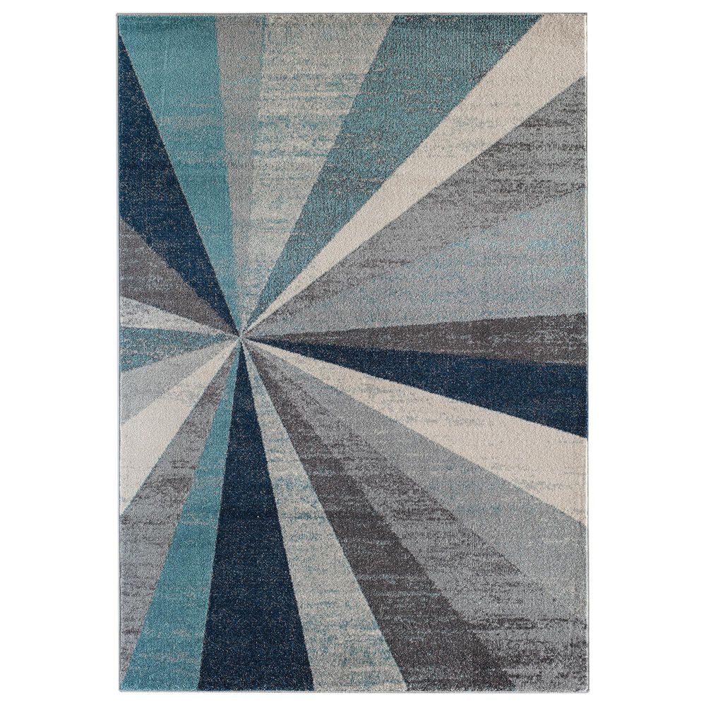 Rugs America Kaia 8" x 10" Hale Blue and Gray Area Rug, , large