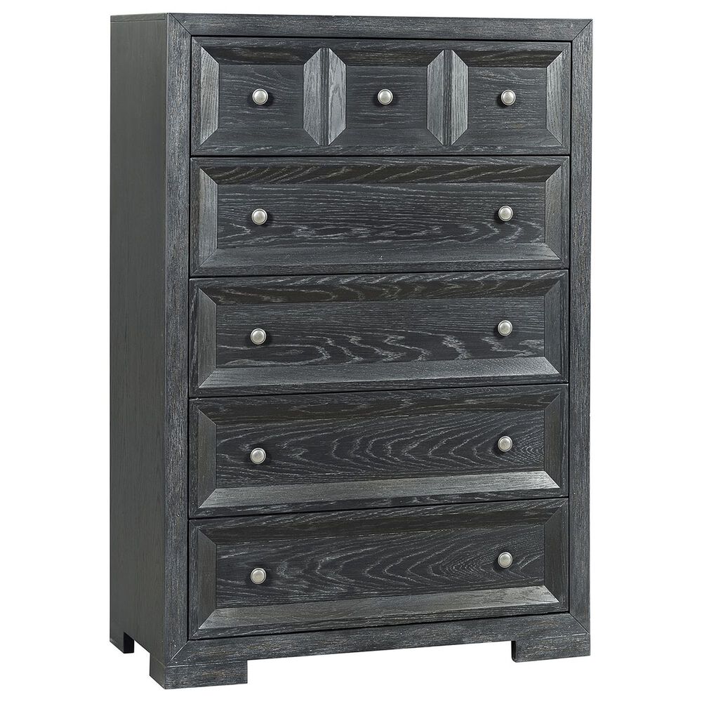 Furniture of America Hatton Cross 5 Drawer Chest in Weathered Black, , large