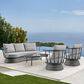 Blue River Monk 4-Piece Patio Conversation Set in Dark Gray and Black, , large
