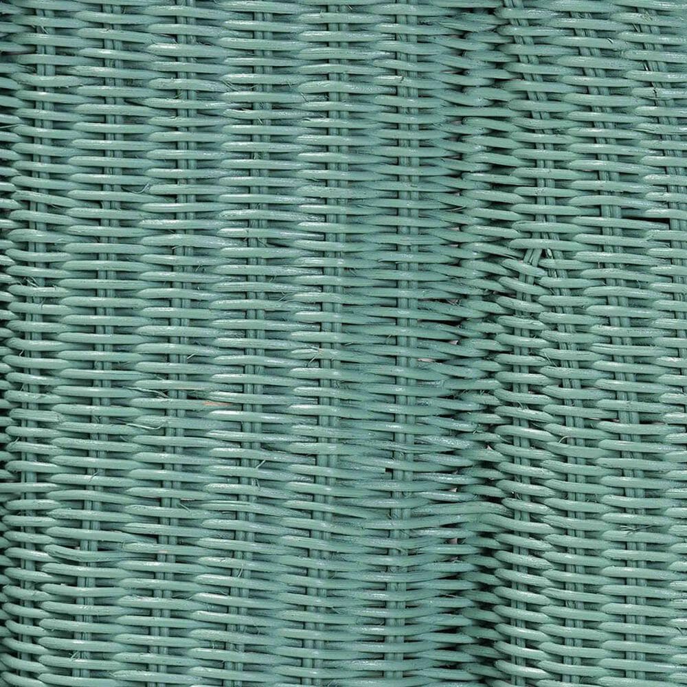 Baxton Studio Palm 27" Square Ottoman with Seafoam Green Rattan in White, , large