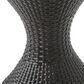 Hearth and Haven Outdoor Sleek Hourglass Wicker Side Table with Iron Frame in Brown Multi, , large