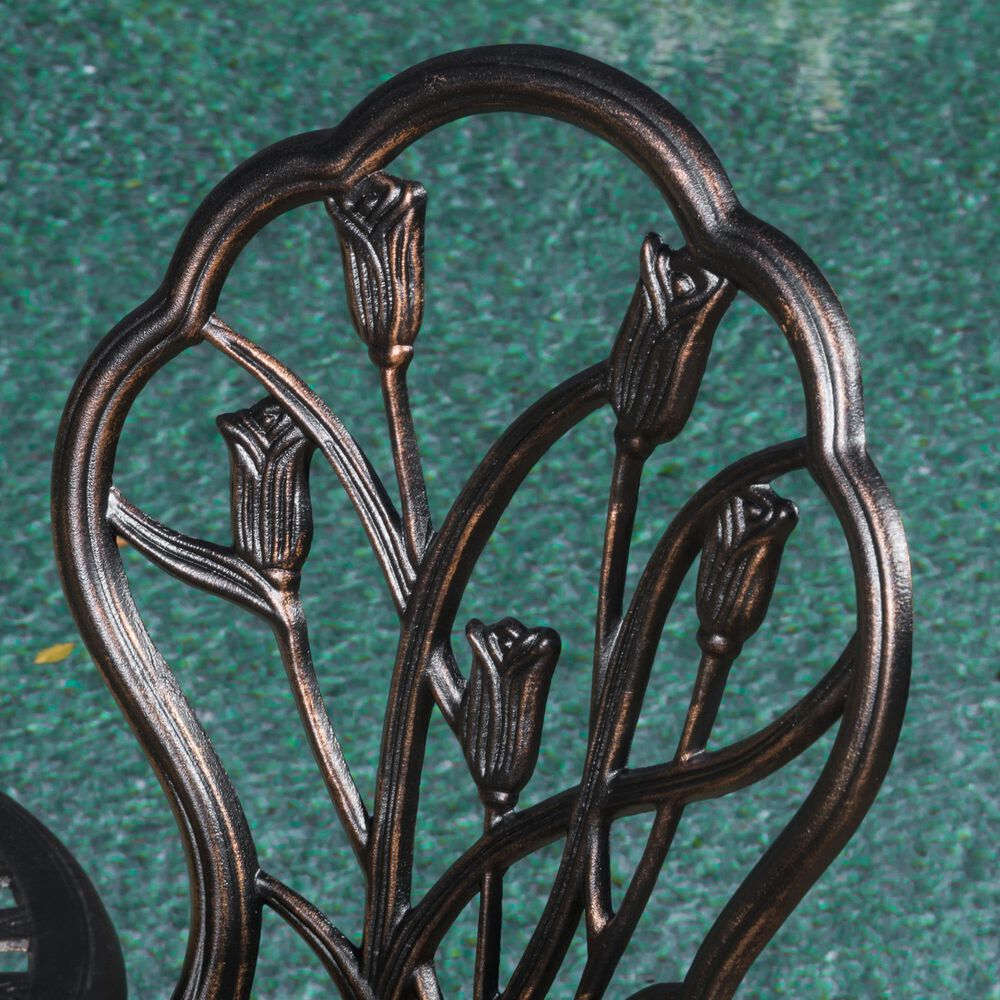 Hearth and Haven Nassau 3-Piece Bistro Set in Copper, , large