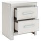 Ashley Zuraleus Queen Upholstered Platform Bed with Two Nightstands in Matte White, , large