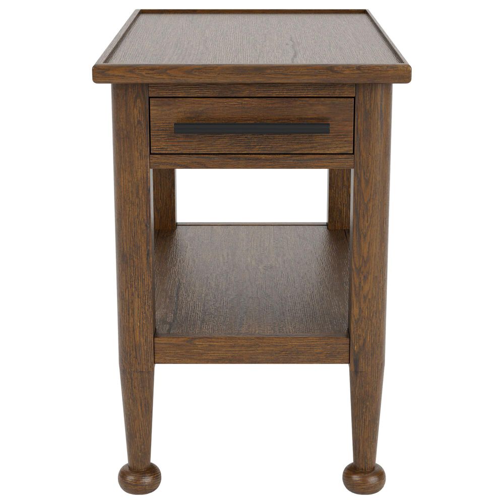 Riverside Furniture Calhoun Chairside Table in Ebony Whiskey Oak, , large