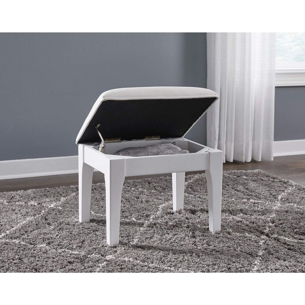 Millenium Chalanna Vanity Stool in Bright White, , large