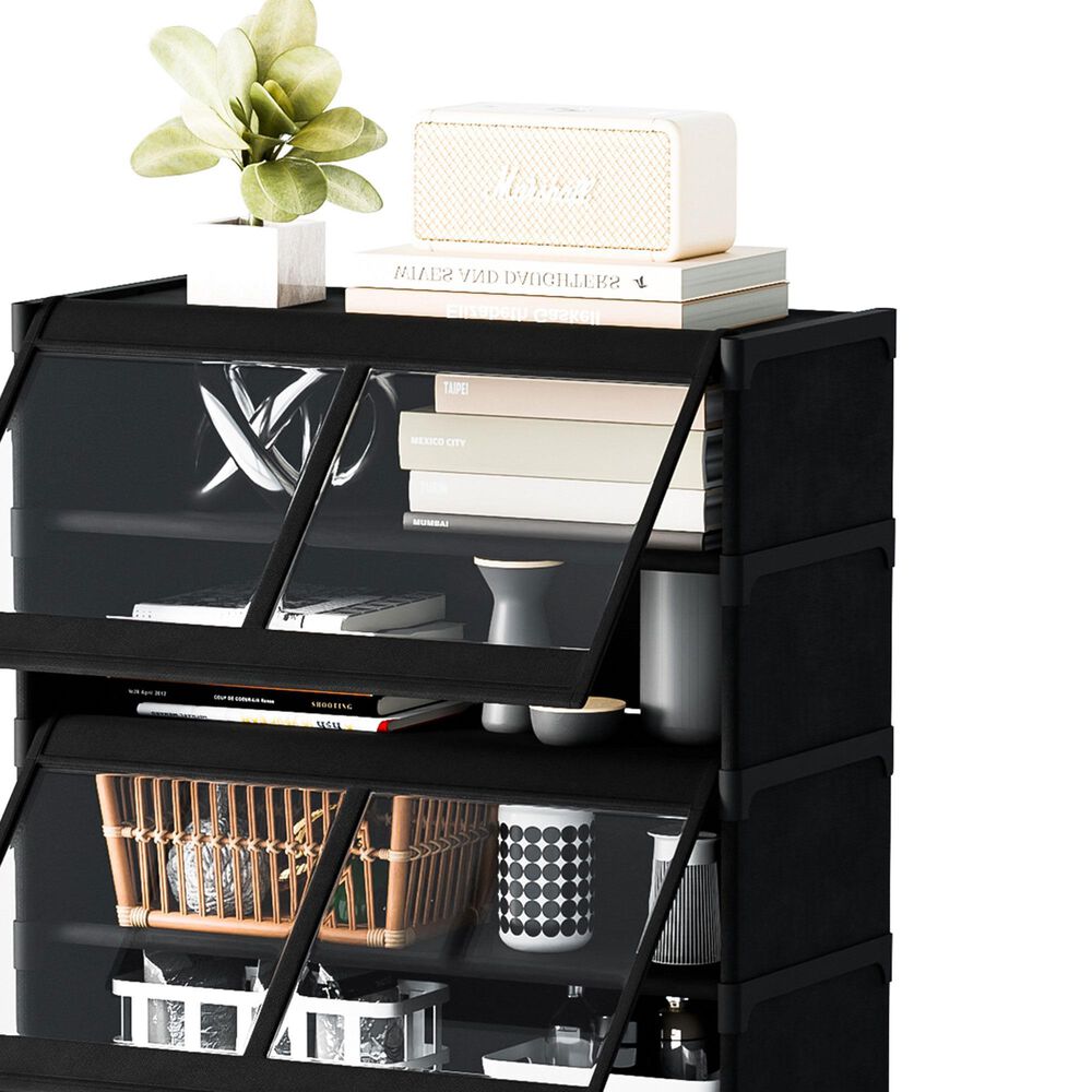 HOMLUX 7-Tier Storage Cabinet with Adjustable Shelves in Black, , large