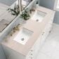 James Martin Vanities Chicago 60" Double Bathroom Vanity in Glossy White with 3 cm Eternal Marfil Quartz Top and Rectangular Sinks, , large