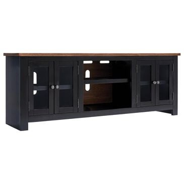 Ashley Wildenauer 76" Extra Large TV Stand with Fireplace Option in Brown and Black, , large