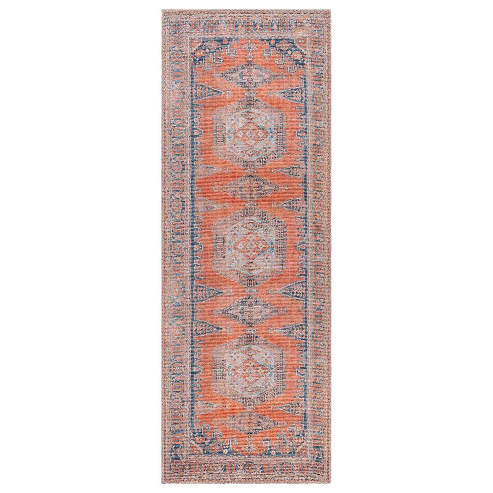 Surya Colin 2"7" x 10" Burnt Orange, Blue, Pale Blue and Tan Runner, , large