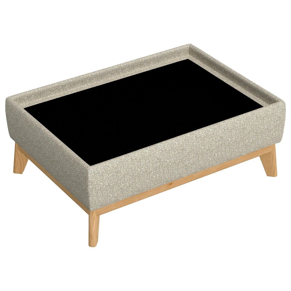 Emerald Home Furnishings Reverie Storage Ottoman with Tray White Pepper, , large