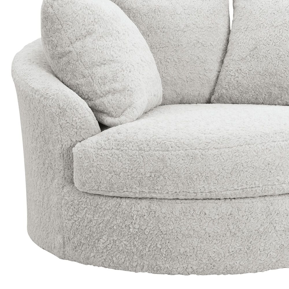 Ashley Cuddle Plush Oversized Swivel Accent Chair in Arctic, , large