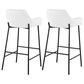 LumiSource Daniella Bar Stool with White Upholstery in Black (Set of 2), , large