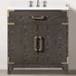 Lexora Home Laurel 30" Single Bathroom Vanity in Brown Oak with White Quartz Top and Rectangular Sink, , large